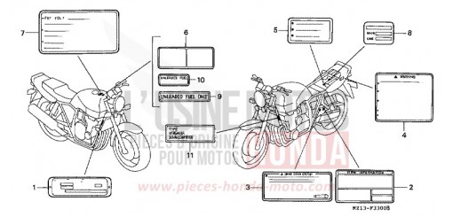 ETICHETTA DI AVVERTIMENTO CB1000FS di 1995